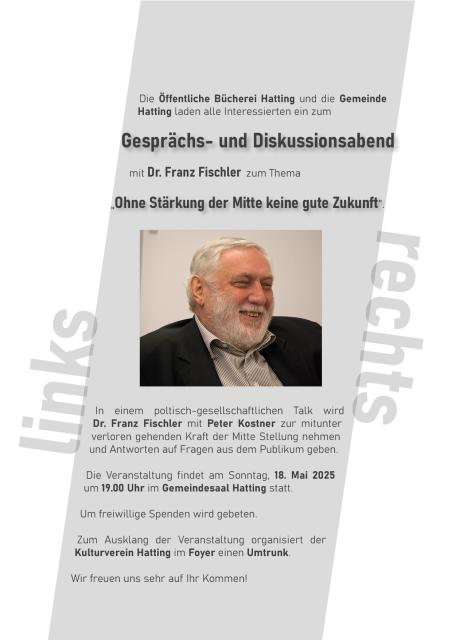 Veranstaltungsplakat Dr. Franz Fischler 18.05.2025